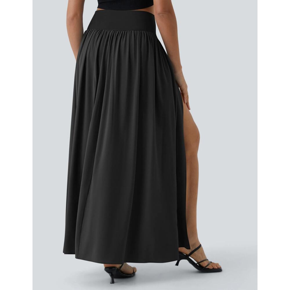Halara High Waisted Split Maxi Skirt Shorts Black XL Coastal Minimalist - Picture 6 of 9